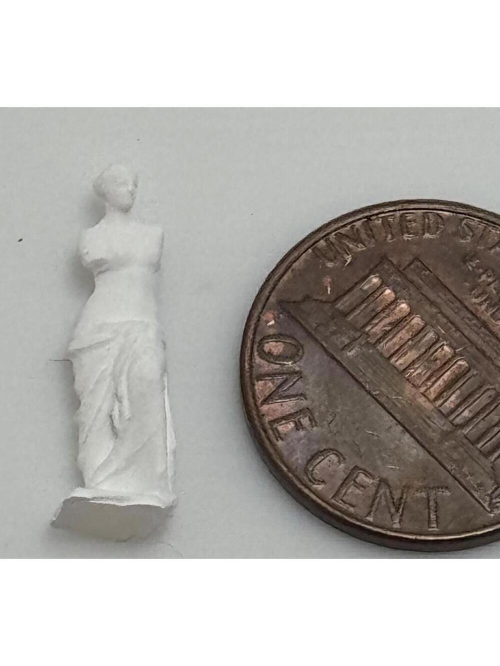 Micro Miniature Grecian Statue Dollhouse Goddess Decor Museum Ancient White
